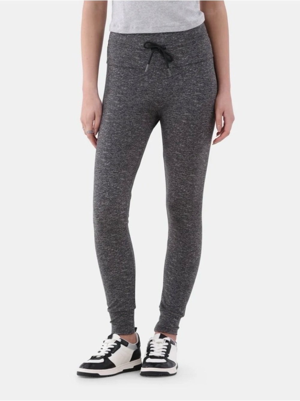 No Boundaries Heather Charcoal Gray Heather tie waist high rise legging size S/M